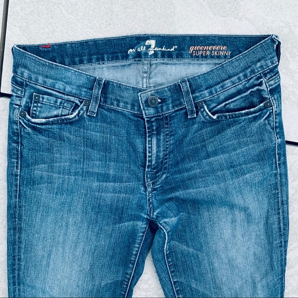 7 FAM Gwenevere Ankle Super Skinny Dark Blue Jeans - Picture 4 of 8